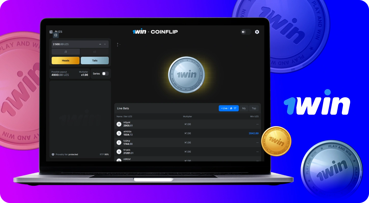 1win Coin Flip-da yangi boshlanuvchilar uchun kichik pul tikish, chegaralarni belgilash, his-tuyg'ularni nazorat qilish va Martingale strategiyasidan foydalanish tavsiya etiladi